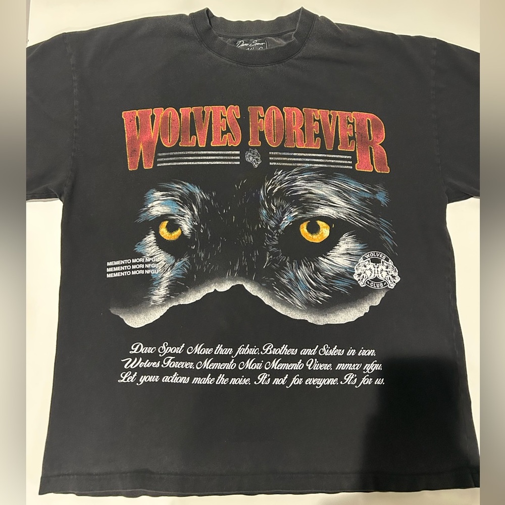 DarcSport Wolves Forever Black Oversized Graphic Tee Shirt!